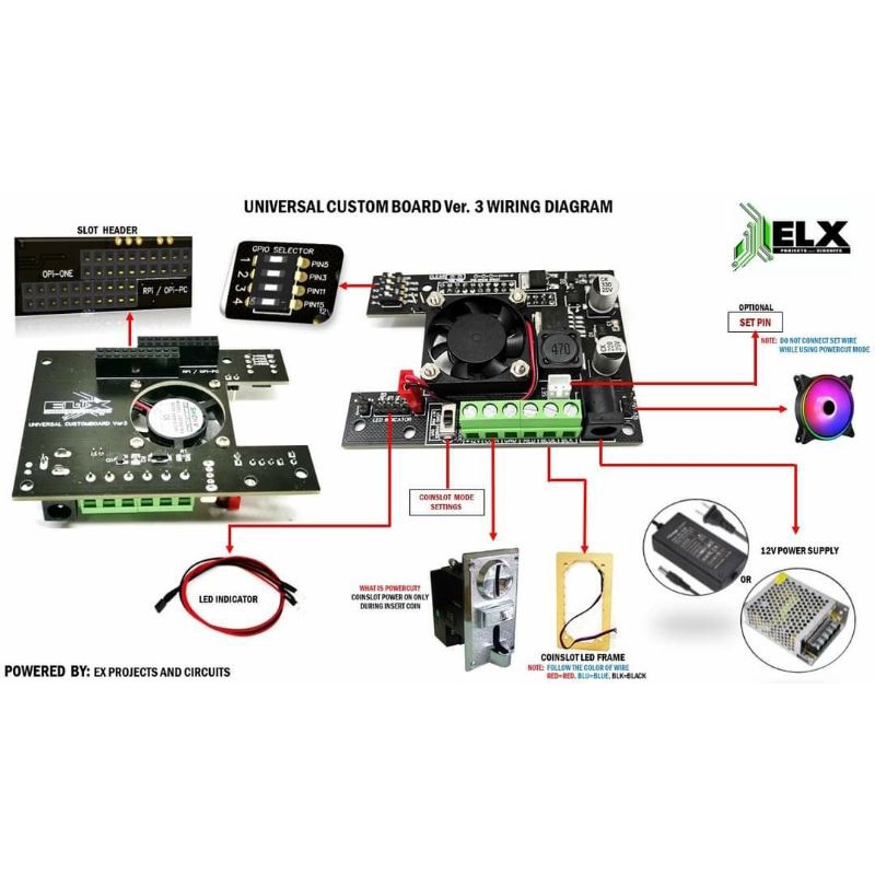 Universal Custom Board ver.3.0 ( Opione, OpiPC, RPI Compatible