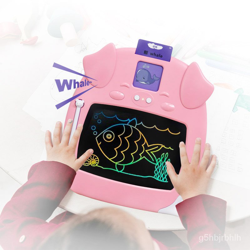Newest Toy Kids Educational Talking Flash Card Machine With LCD Drawing ...