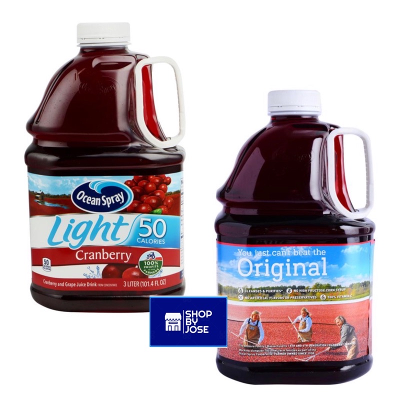 OCEAN SPRAY Original Cranberry Juice and Light Ocean Spray Cocktail 3L ...