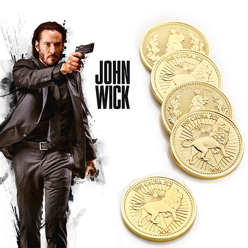 John Wick Hotel Continental Gold Coins Prop Replica In Protective Case Uk - Foto 9