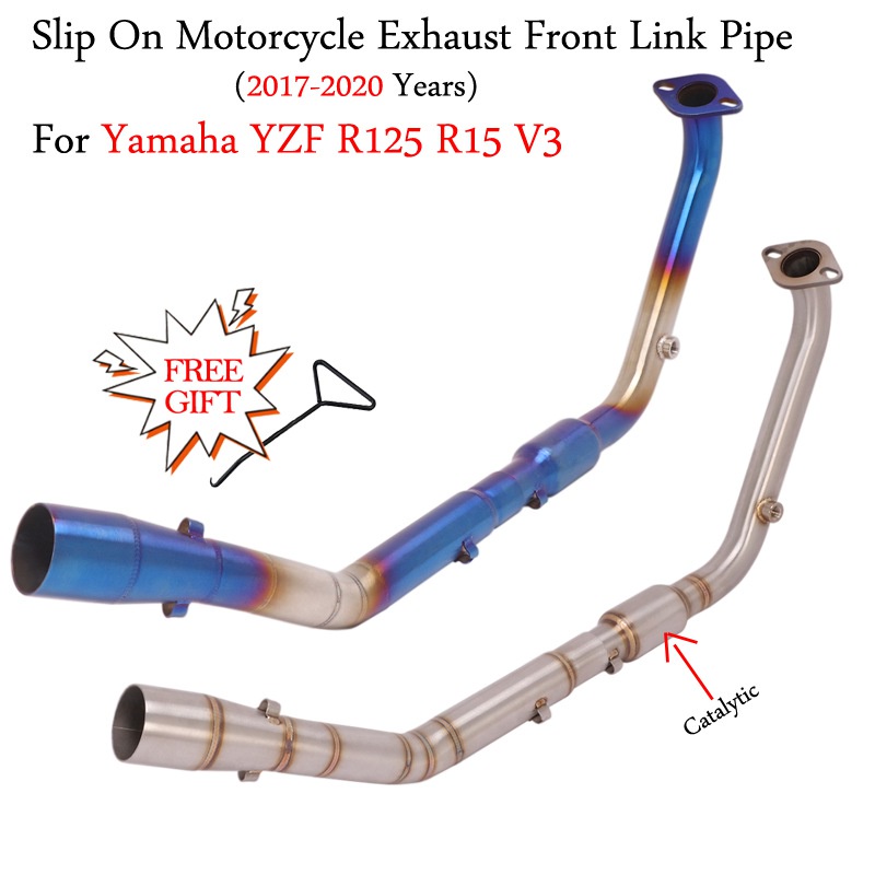 Motorcycle Exhaust Modified Escape With Catalytic Muffler Front Mid Link Pipe For Yamaha Mt15 8914