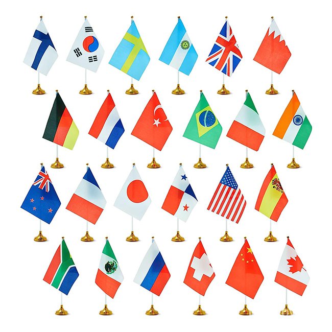 Custom Polyester World Mini All Country National Office Desk Stand ...