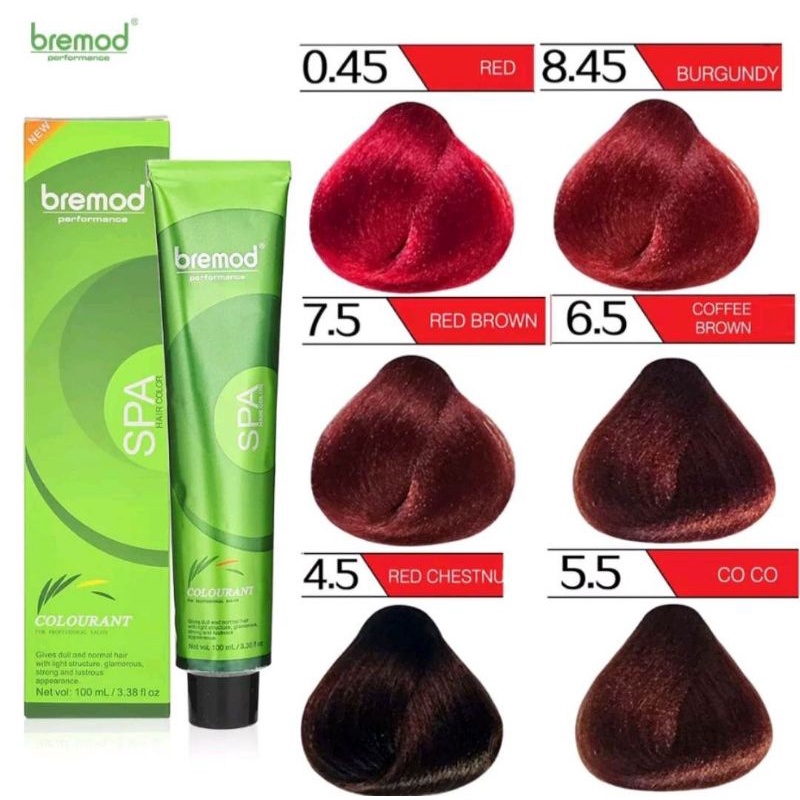 BREMOD Red Copper Purple Burgundy Red Chesnut Red Brown Permanent Hair
