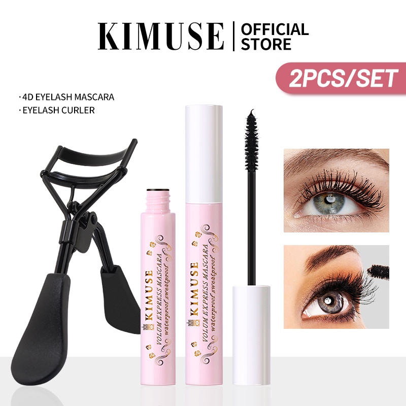 Kimuse 2 Pcs Volum Express Waterproof Mascara Eyelash Curler Makeup Set Shopee Philippines 