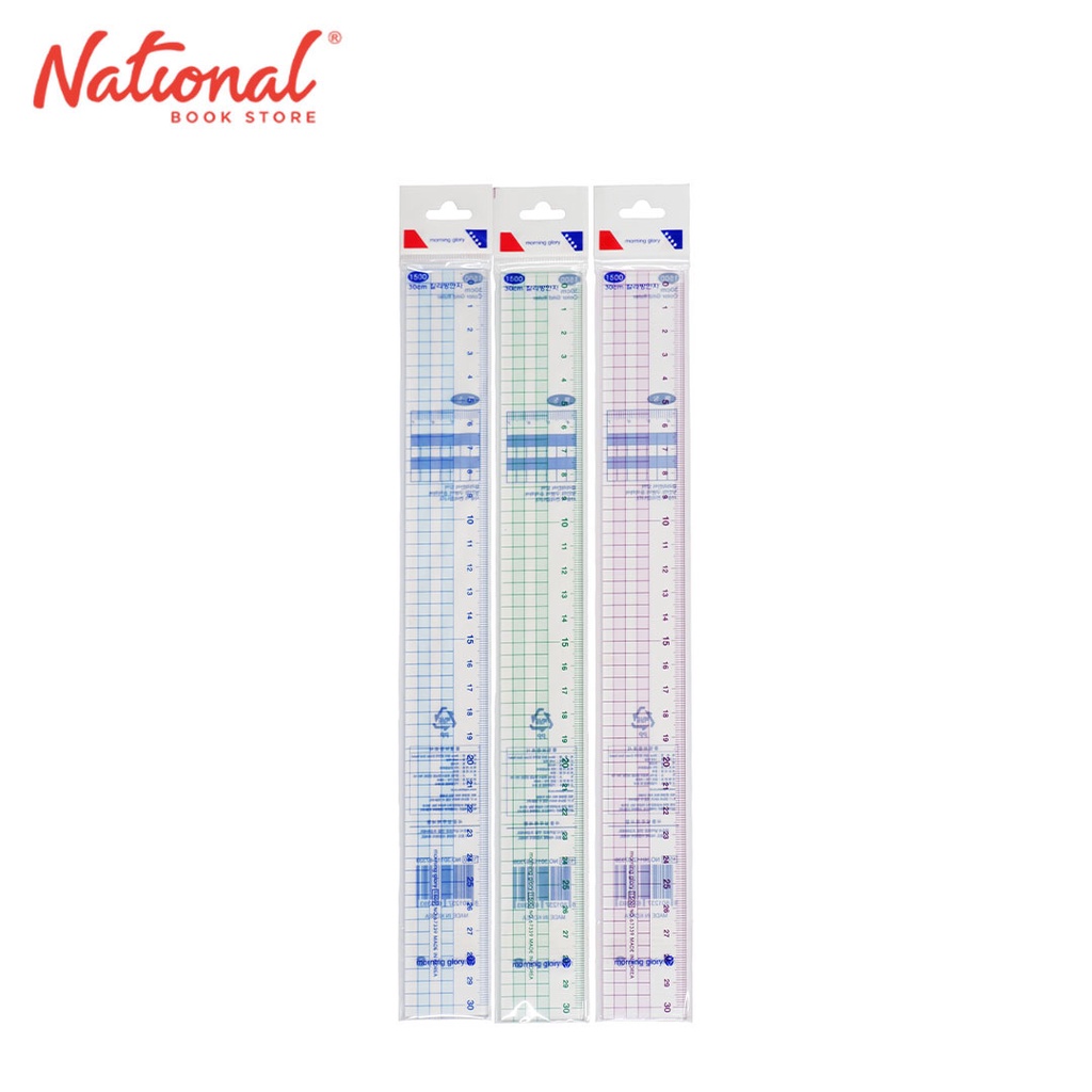 Morning Glory Plastic Ruler Color Grid Blue/Green/Pink 1500 30112-67339 ...