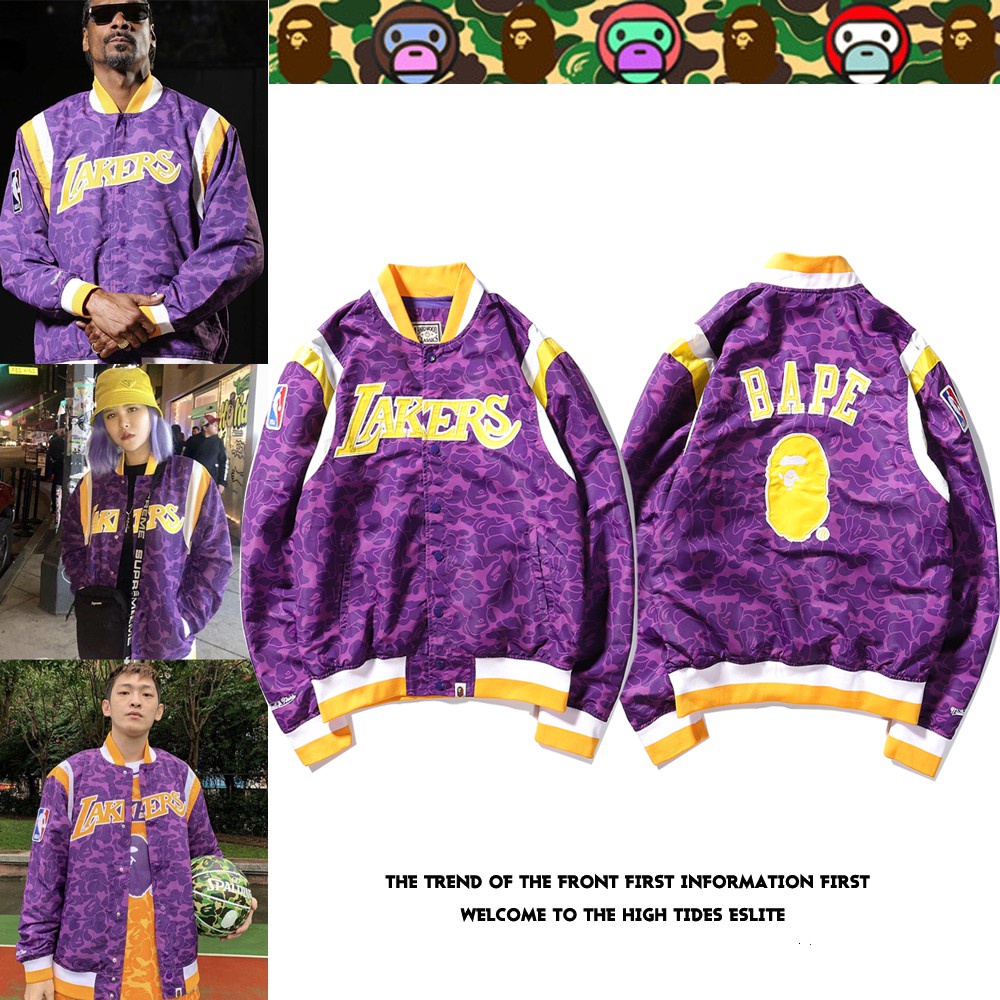 Bape x lakers sales jacket