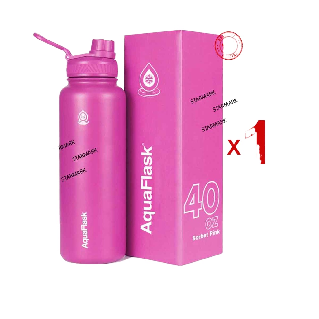 COD NEW☸AQUAFLASK 40oz SORBET PINK Aqua Flask Wide Mouth with Flip Cap ...