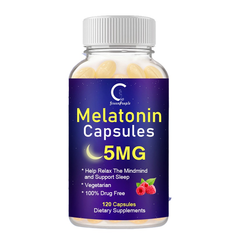 ♕⊕☈GPGP Greenpeople 5 Mg Melatonin Capsules Solve Insomnia Help Sleep