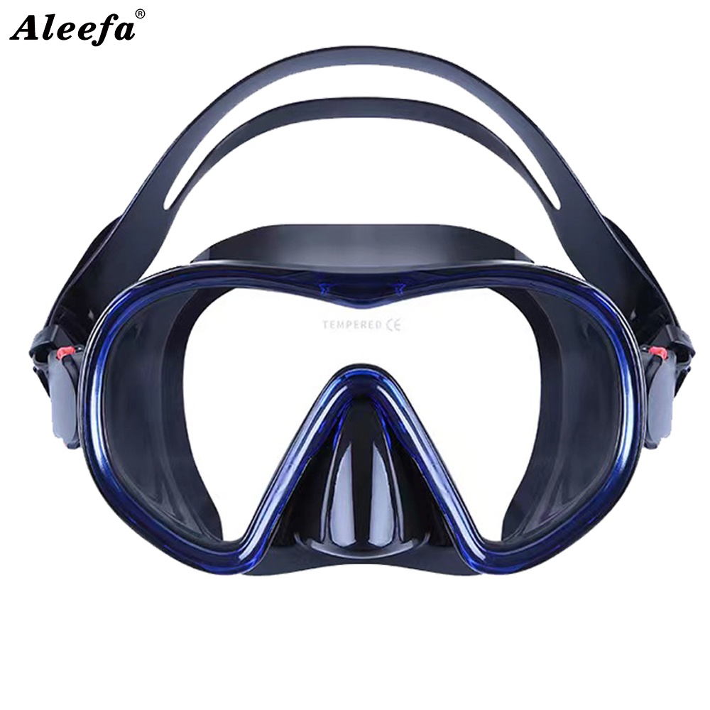 ⊕Adult Low volume Clear diving mask with tempered glass Freediving ...