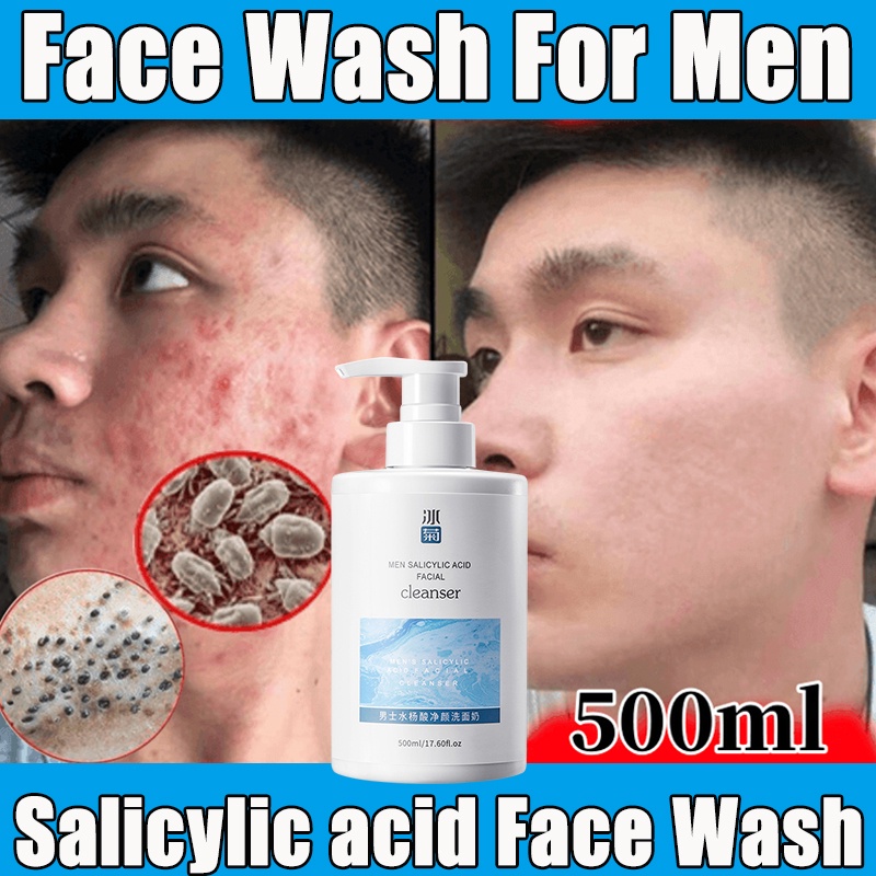 Salicylic acid face wash for Men Anti acne Oil control face Moisturizer