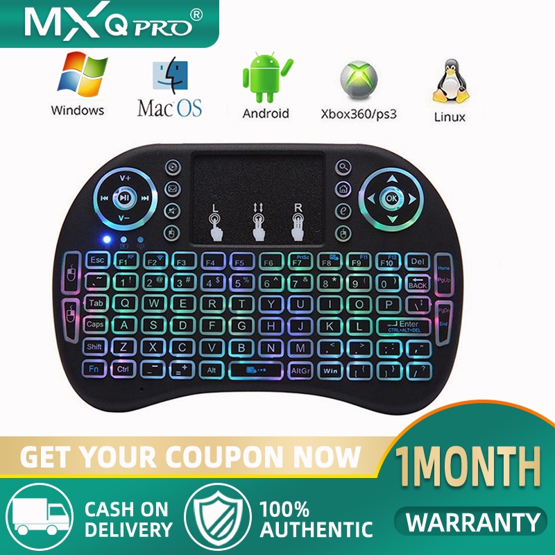 i8 wireless mini keyboard for mxq pro tv box 3color backlight mxq pro