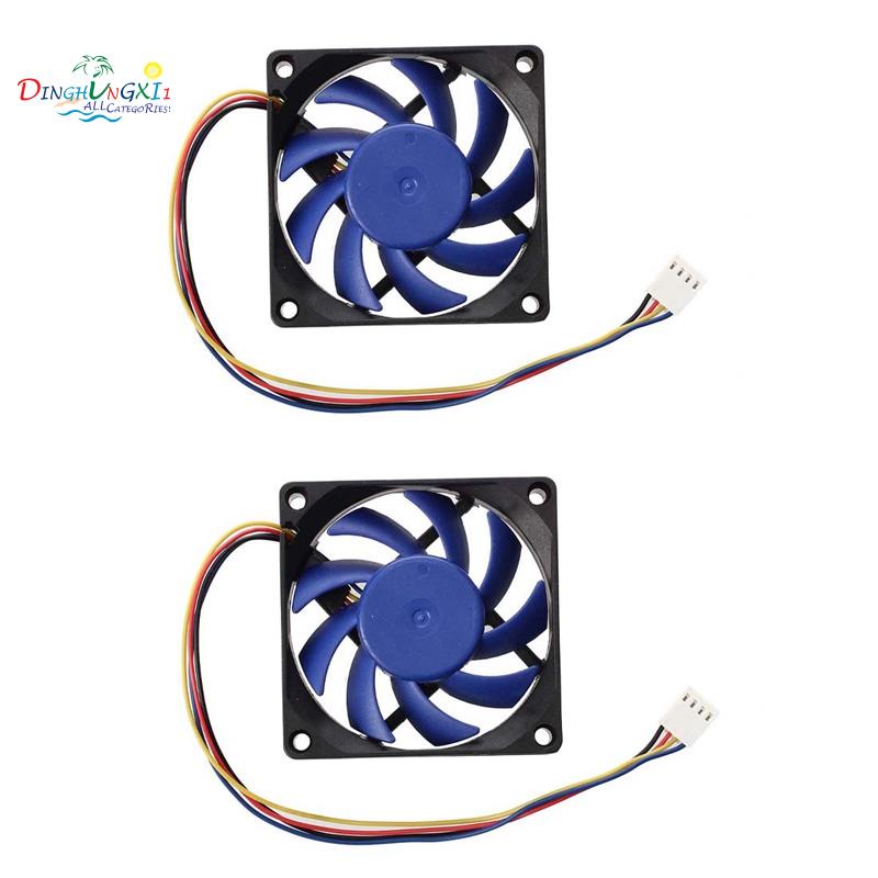 ๑2X 12V DC 32 70mm 4-Pin Computer Case CFM PWM CPU PC Fan Blue & Black ...