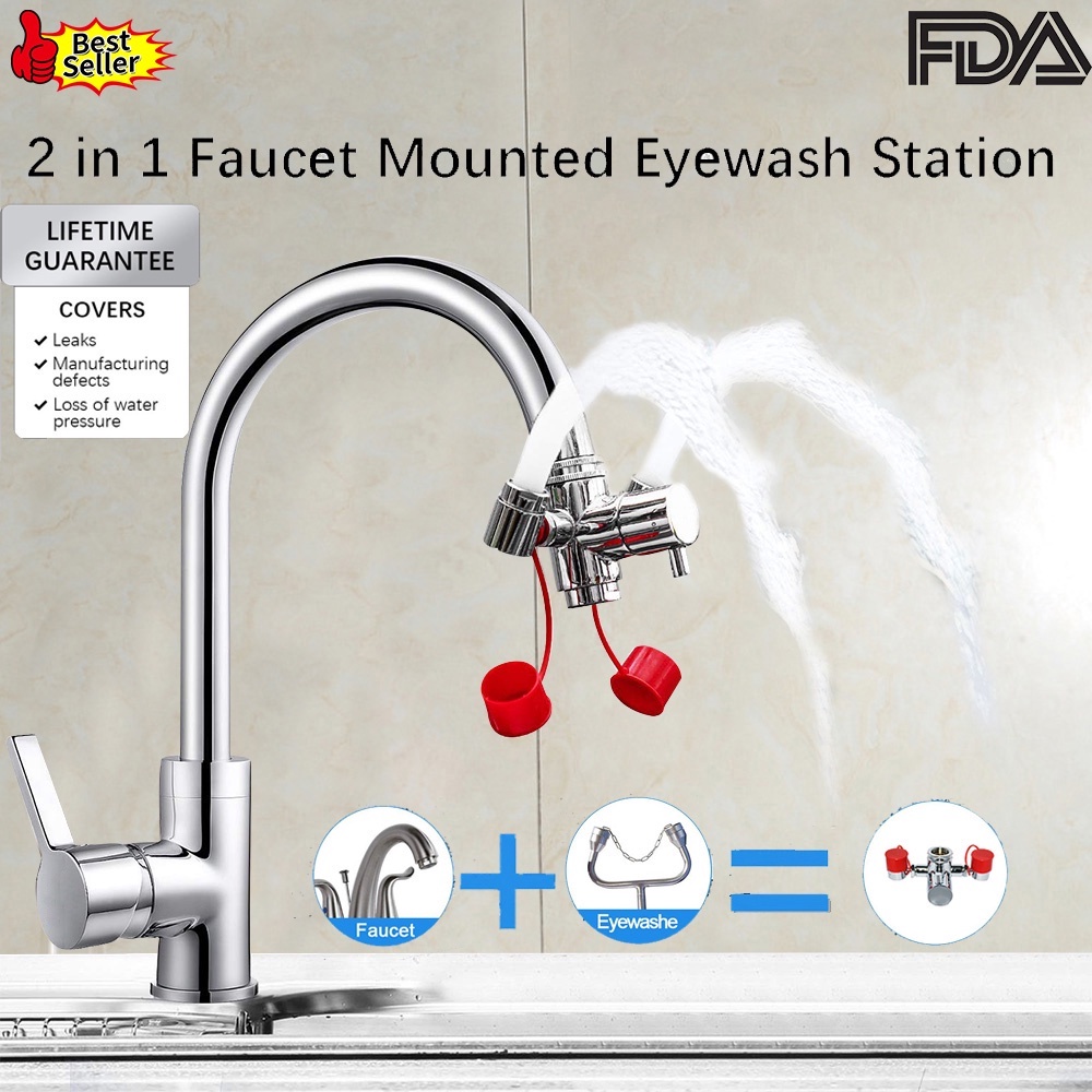 【TTLIFE】Faucet Mounted Eyewash Station Reliable First AID Emergency