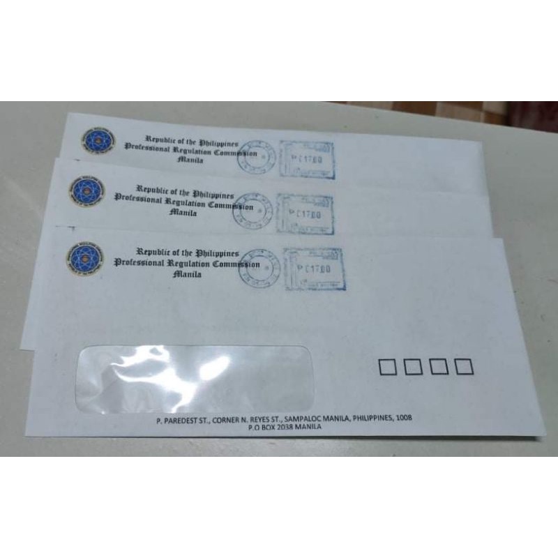 PRC Metered Stamp Window Mailing Envelope (Board Exam Essential