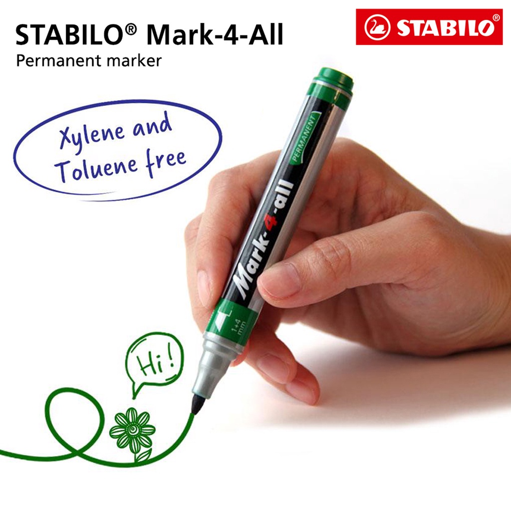 ♦STABILO Mark4All Permanent Marker Bullet Fine & Chisel Broad Tip Pen