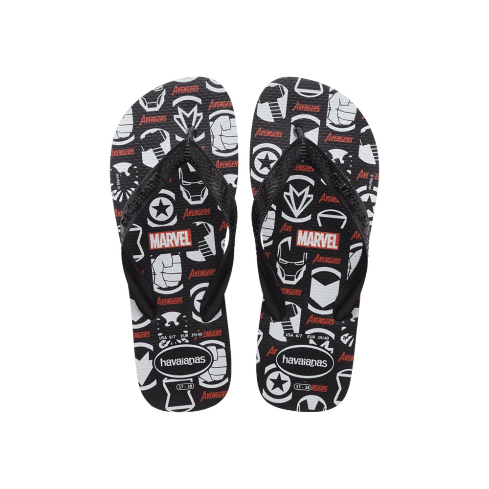Tongs Havaianas Top Marvel Logomania - Modèle Unisexe Aux Super-Héros - Confort & Style Décontracté