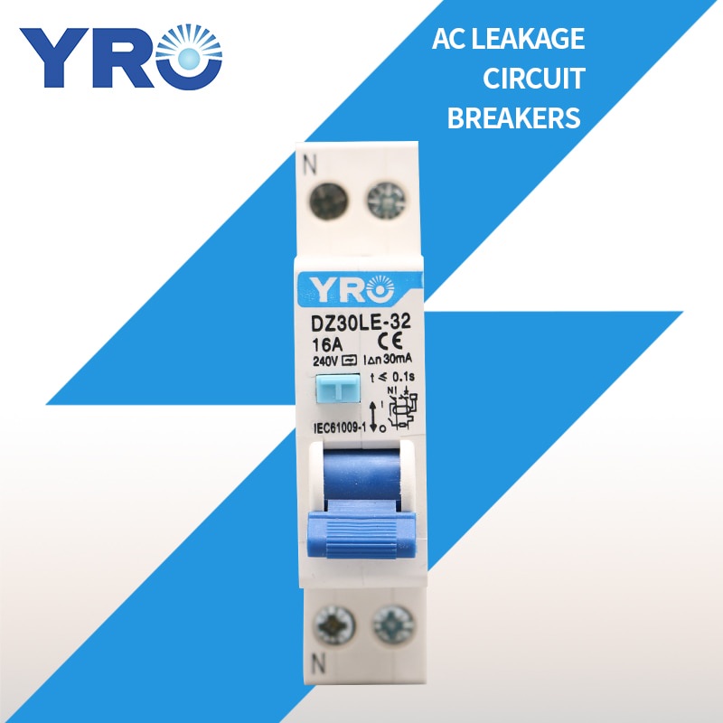 AC 1P 230V 10A 16A 20A 25A 32A Residual Current Circuit Breaker Differential Breaker Safety