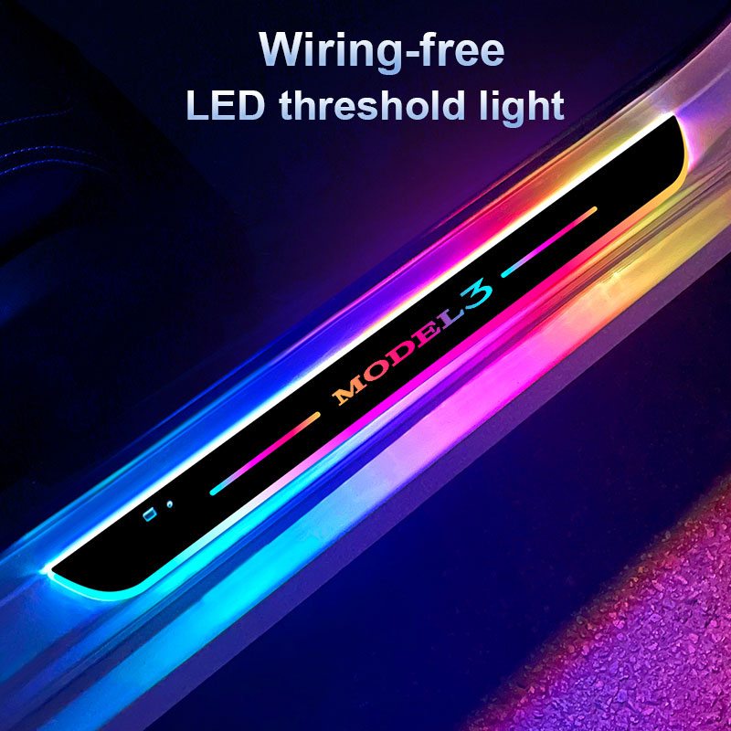 Car door Sill light logo Projector lamp Power Moving LED Pedal