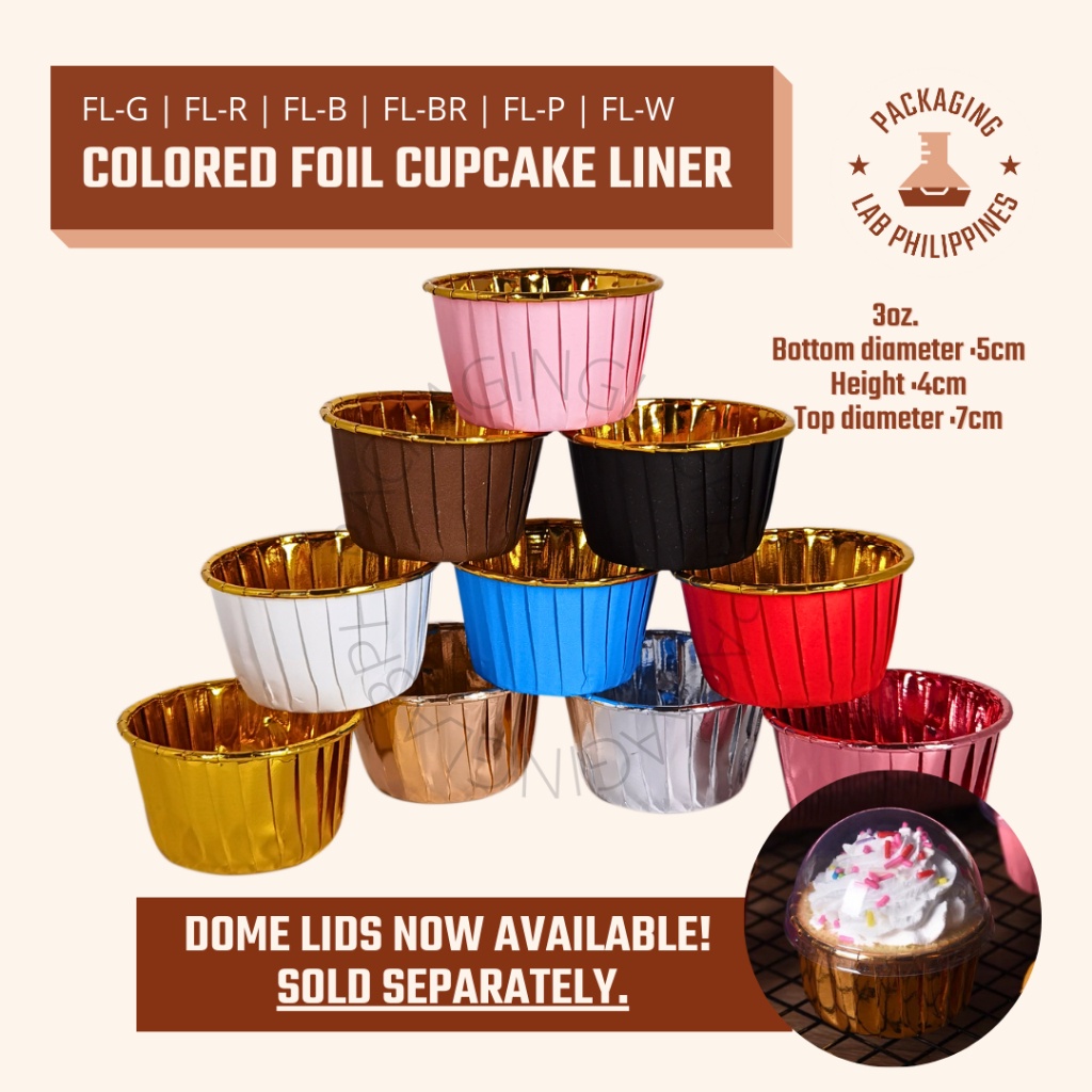 50pcs Colored Foil Cupcake Liner Premium Cupcake Liner Shiny Aluminum Liner Shopee Philippines