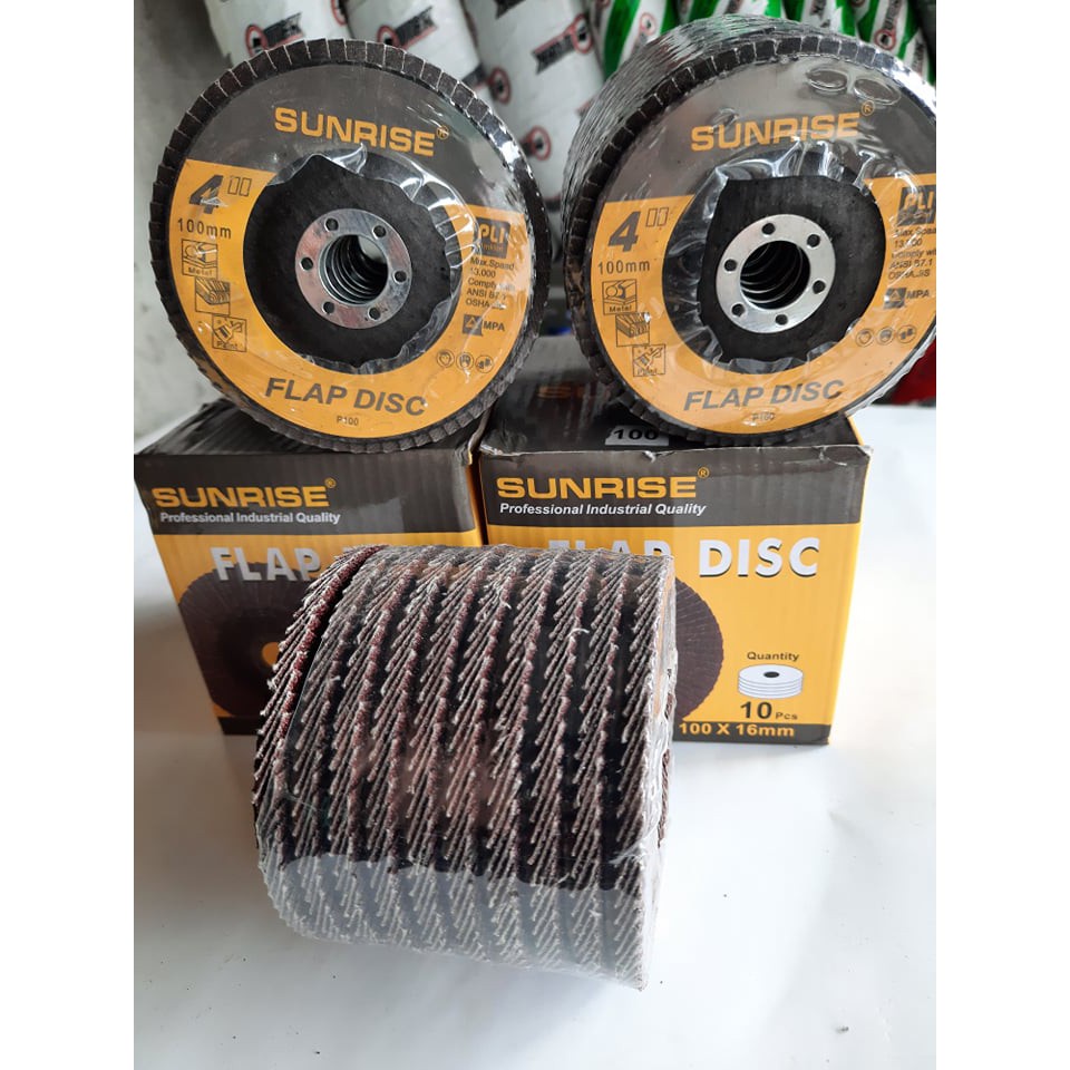 Sunrise Flap Sanding Disc Grit 100 (100x16mm 4") (10pcs) Shopee