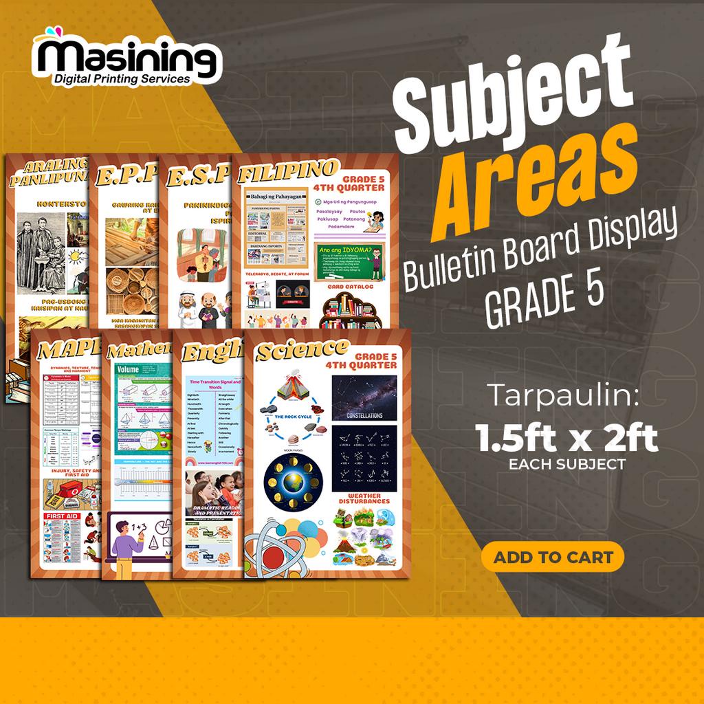 Subject Areas GRADE 5 Bulletin Board Display Tarpaulin 1.5ft x 2ft