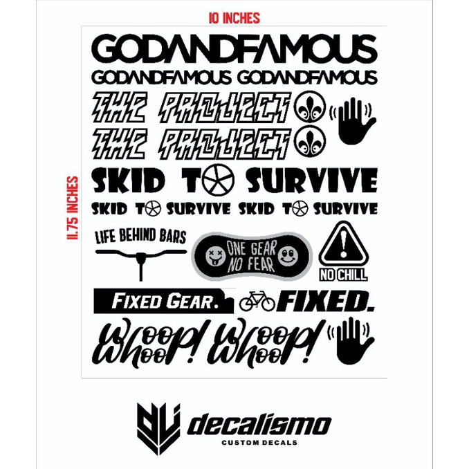 Fixie Decals ( Outdoor & Water proof ) | Shopee Philippines
