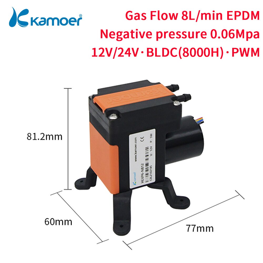 Kamoer 8L/min HLVP6 Mini Diaphragm Vacuum Pump Negative Pressure