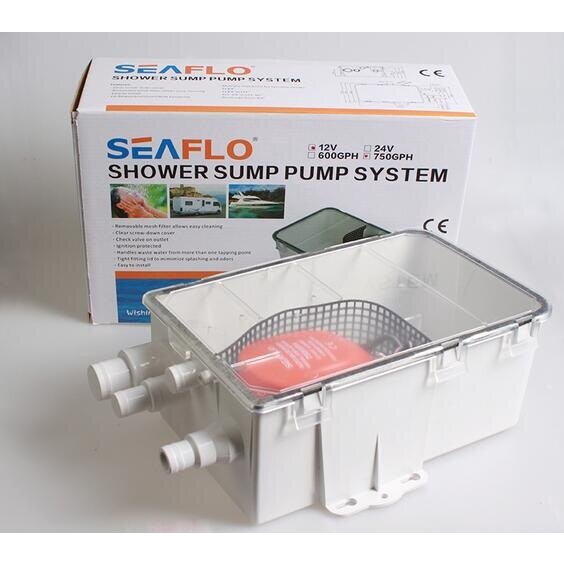SEAFLO 12V 24V 750GPH Boat Marine Shower Sump Pump Drain Kit System