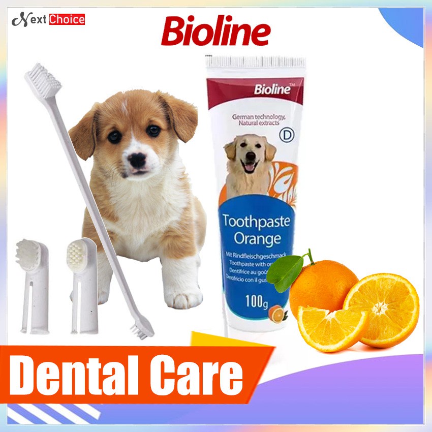 Bioline Dental Care Set with Orange Flavor 100g Complete Dental Care Toothpaste & Toothbrush