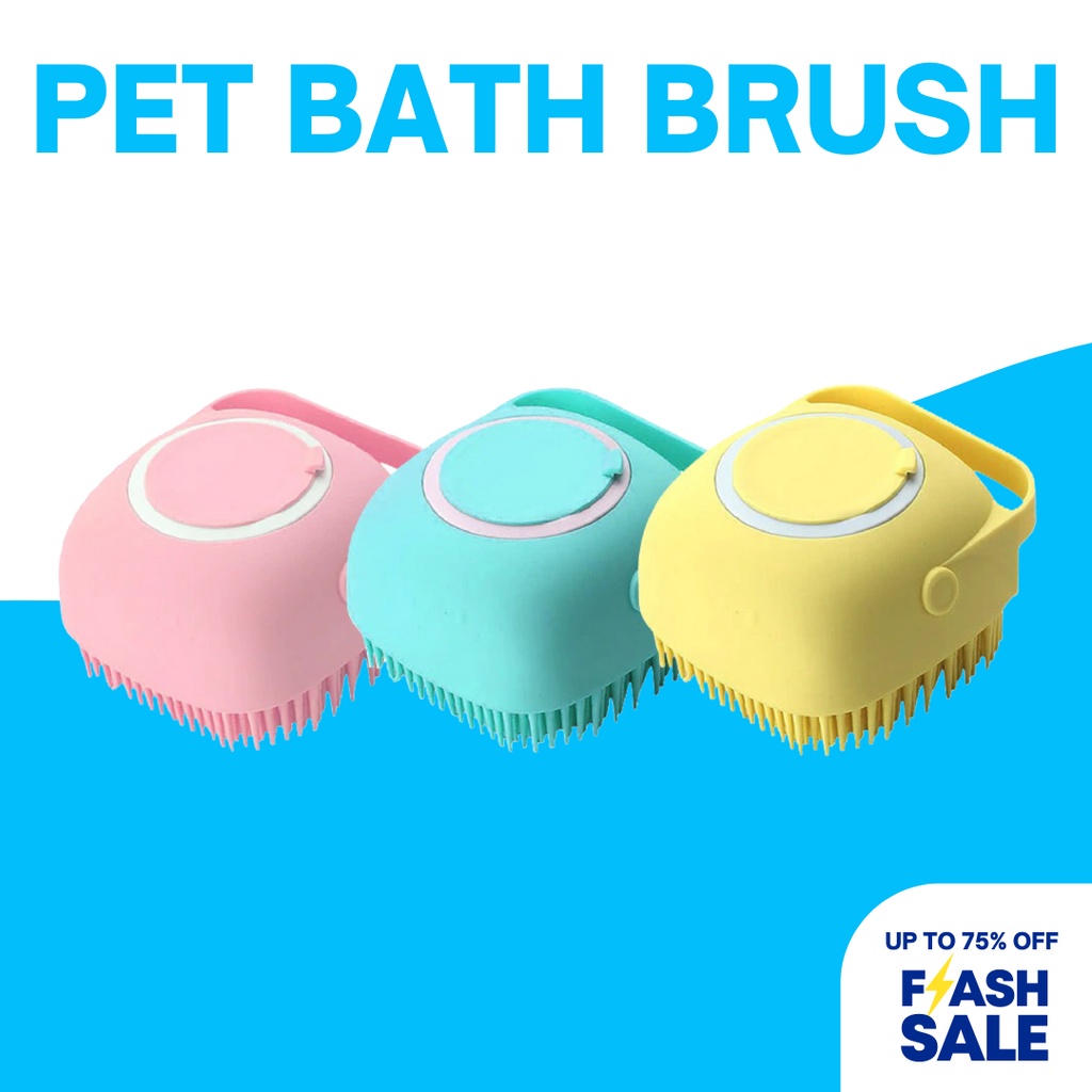 ⊙ Original Pet Dog Cat Grooming Bath Brush Massage Brush With Soap And