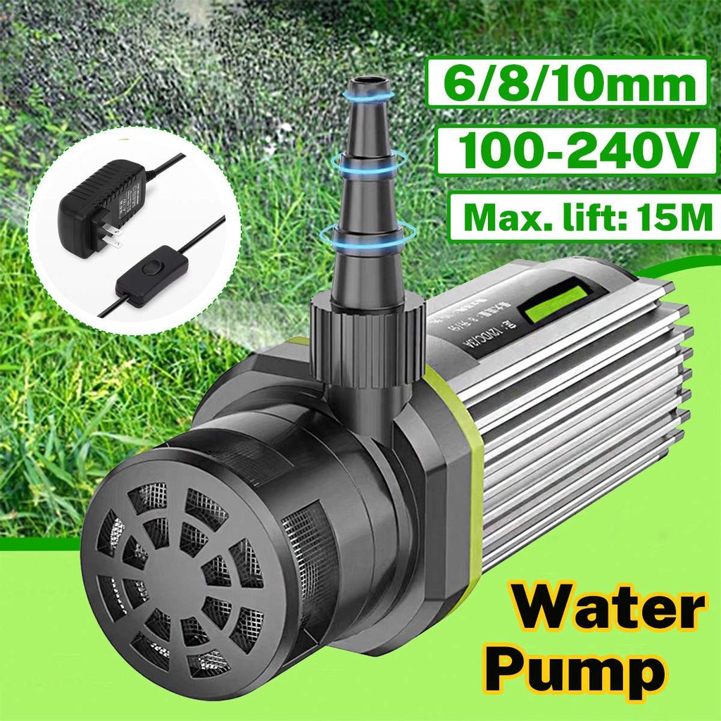 Water Pumps 12V 60W 8L/min 15m DC Water Pump Water Circulation Submersible 3 Stage Water Inlets
