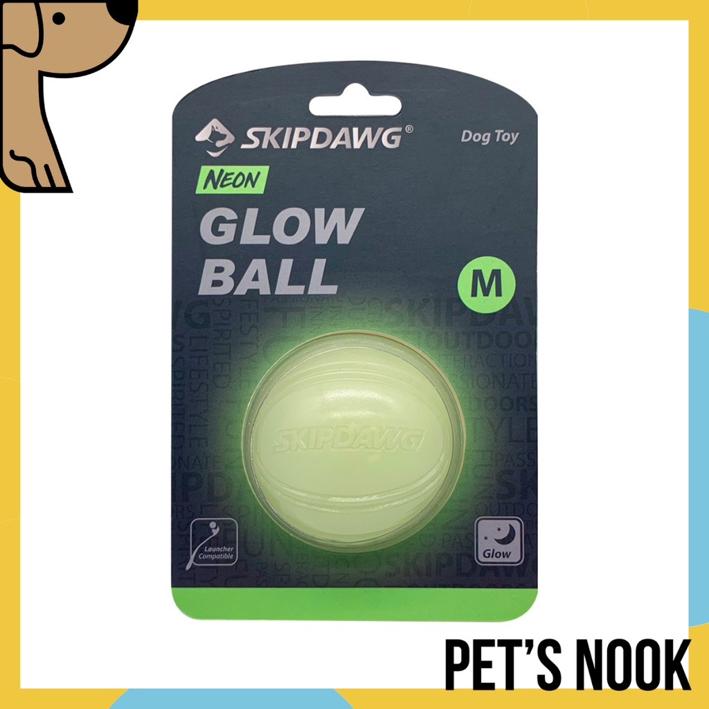 ☇Interactive Squeaky Glow in the Dark Ball Skipdawg Neon Glow Pet