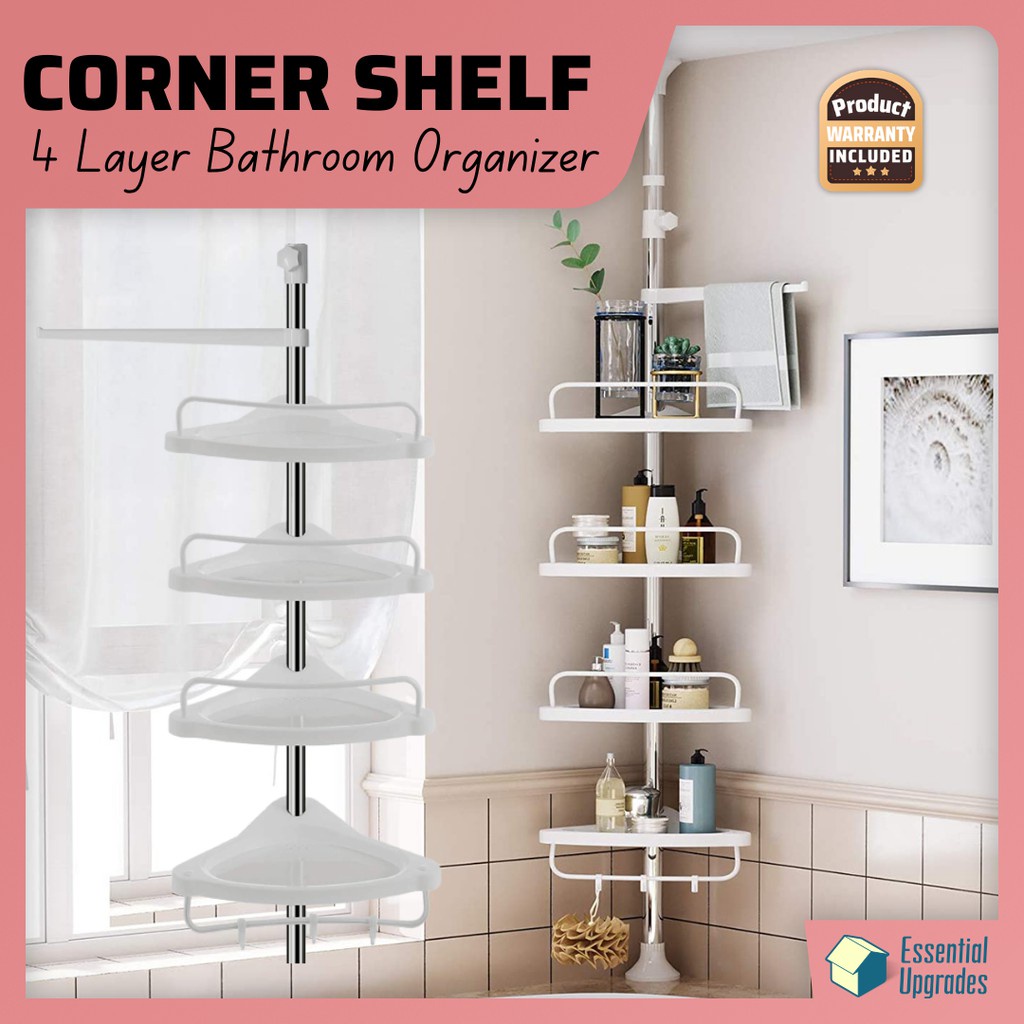 4 Layer Corner Shower Caddy Adjustable Shower Shelf Bathroom Organizer ...