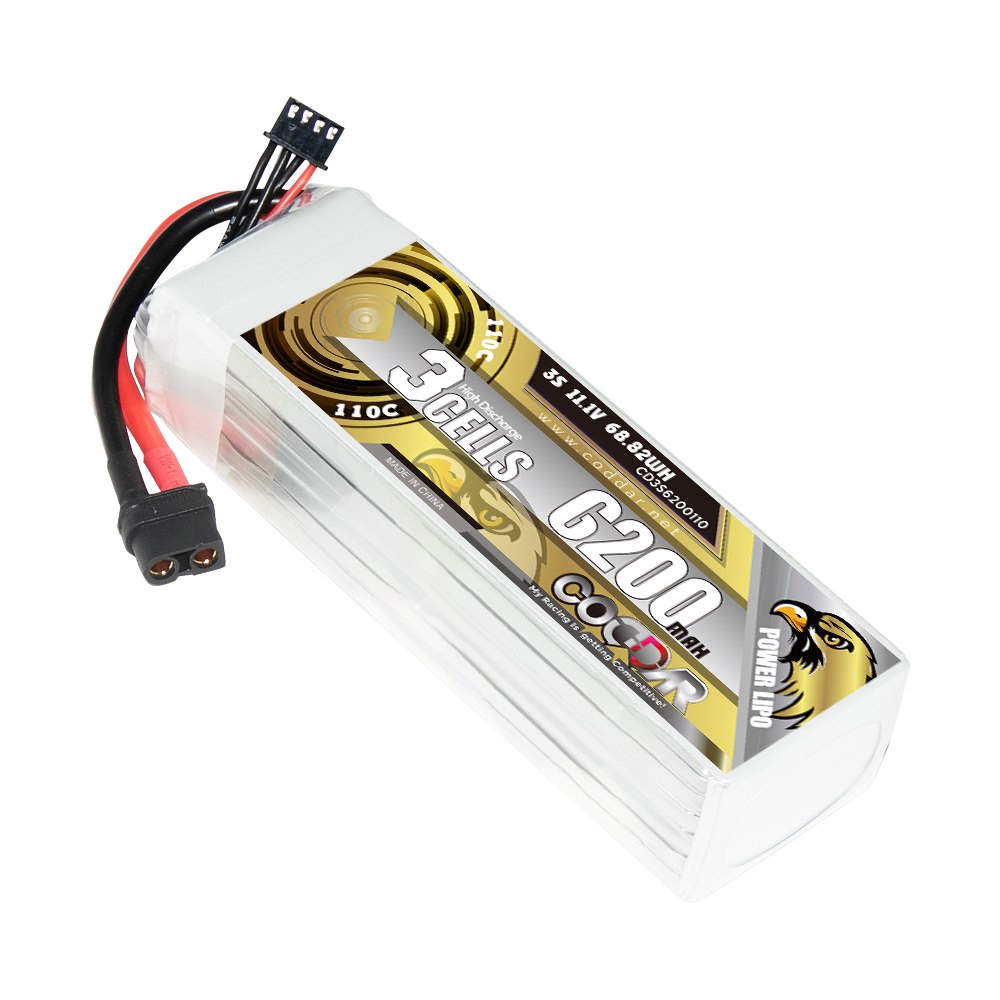 CODDAR RC LiPo Battery 3S 6200MAH 11.1V 110C XT60 FPV Drone EDF Jets ...