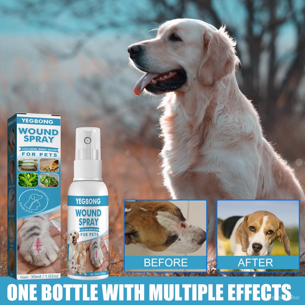 Yegbong Pet Wound Spray Dog and Cat Skin Rash Moss Scratching Wound Wound Treatment Repair