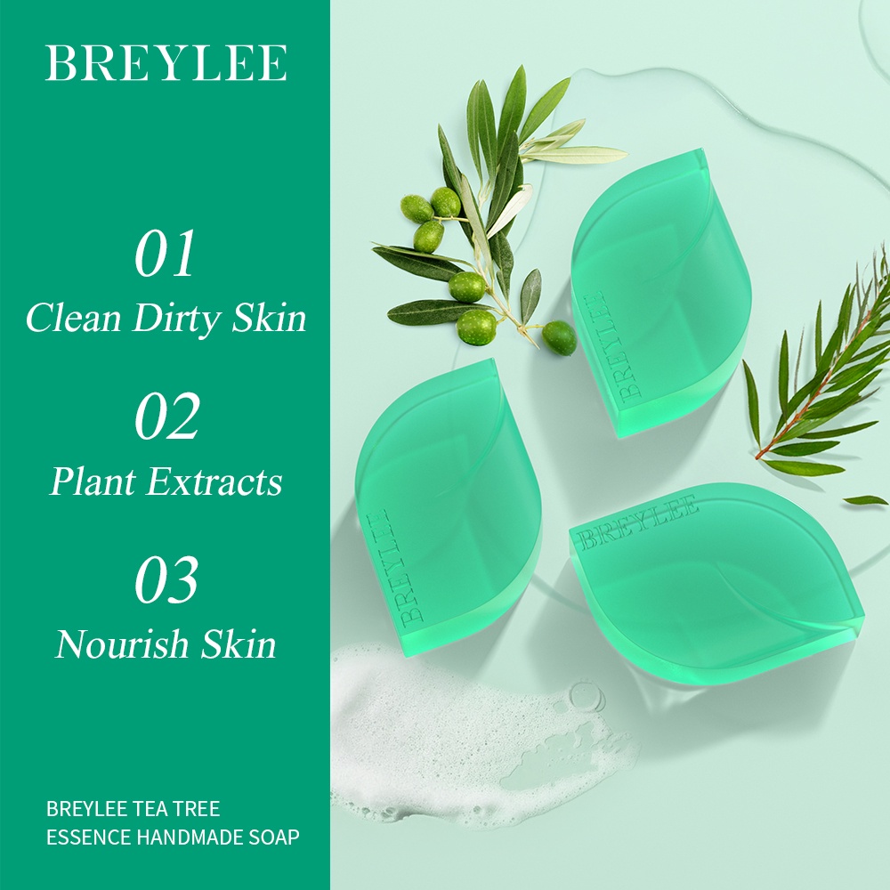 ™BREYLEE Tea Tree Acne Treatment Soap Body Facial Wash Oil Control
