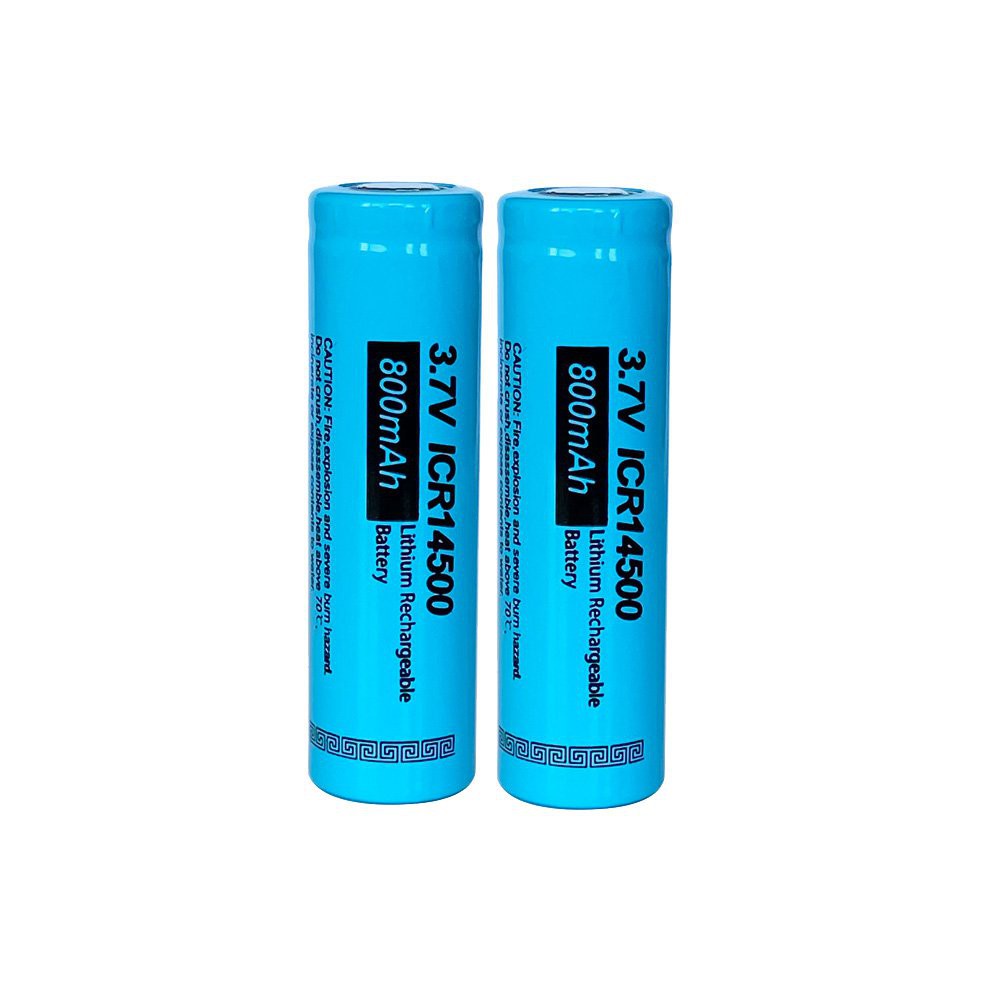 ℡2PCS PKCELL ICR14500 AA battery 800MAH 3.7V lithium cell liion aa