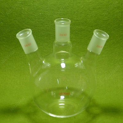 Flat Bottom Flask,1000ML,3 Neck,24/40,Three Neck,lab Flask 24/40 ...