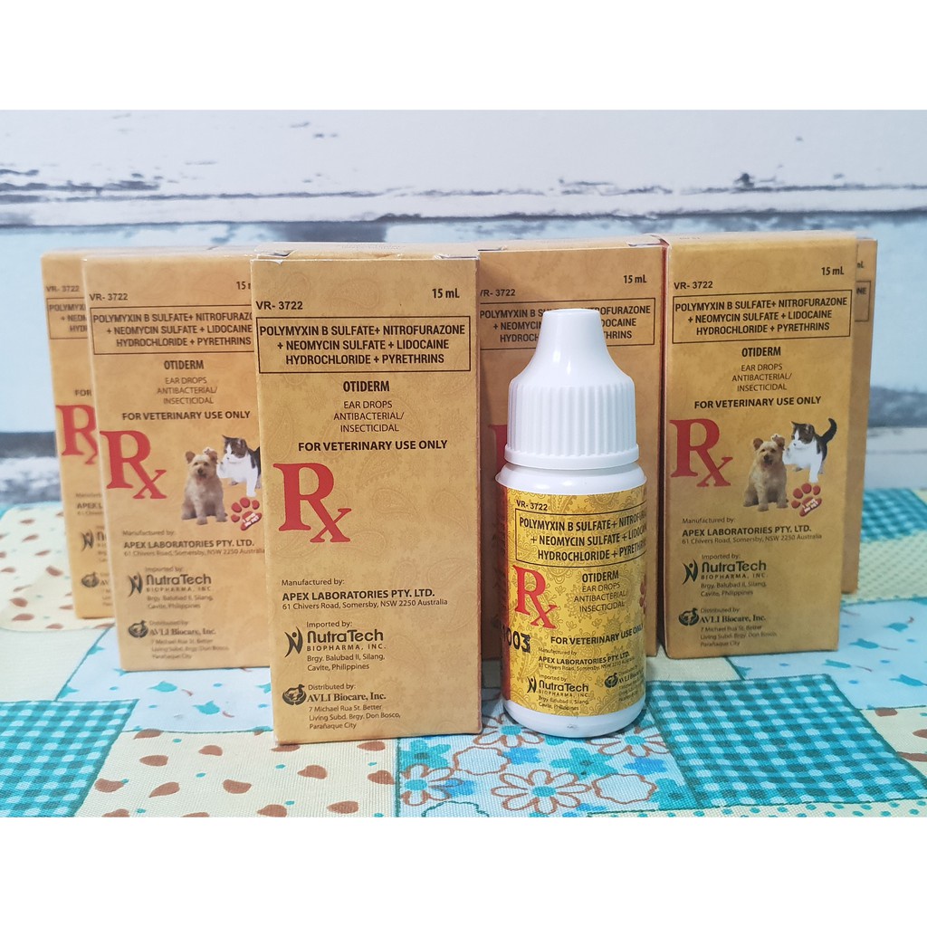 Otiderm Antibacterial and Insecticidal Ear Drops for Dogs and Cats