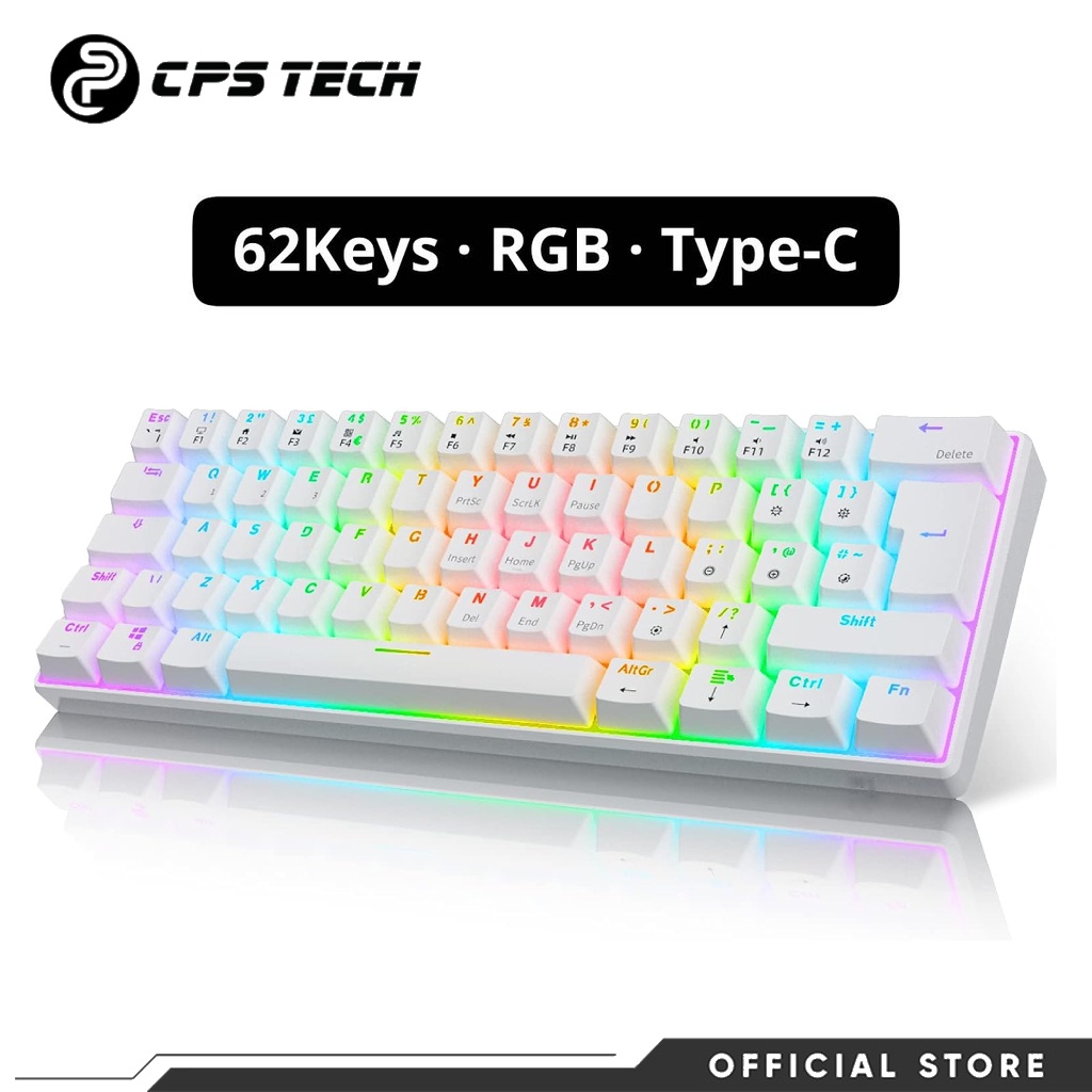 ♠CPSTECH T60 Rgb Mechanical Keyboard TypeC Wired Gaming Backlight