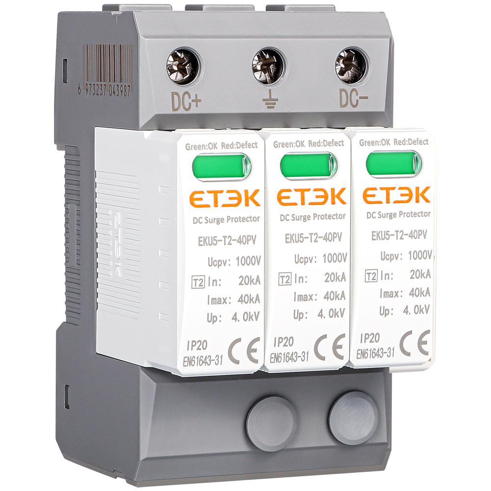 ☆ETEK Online Shopping 3 Phase Class T2 Surge Protector for Solar System ...