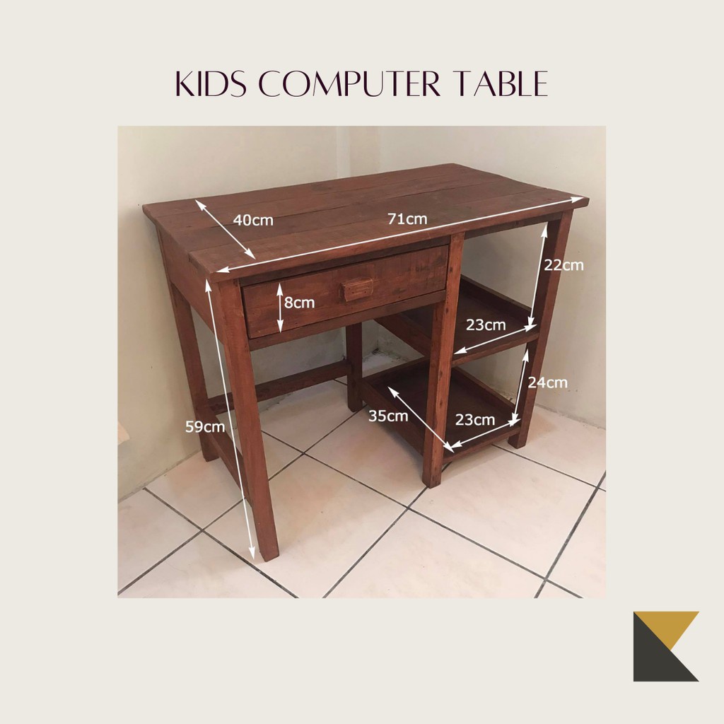 KIDS COMPUTER TABLE, Wooden Study Table, Homeschooling table, Preschool ...