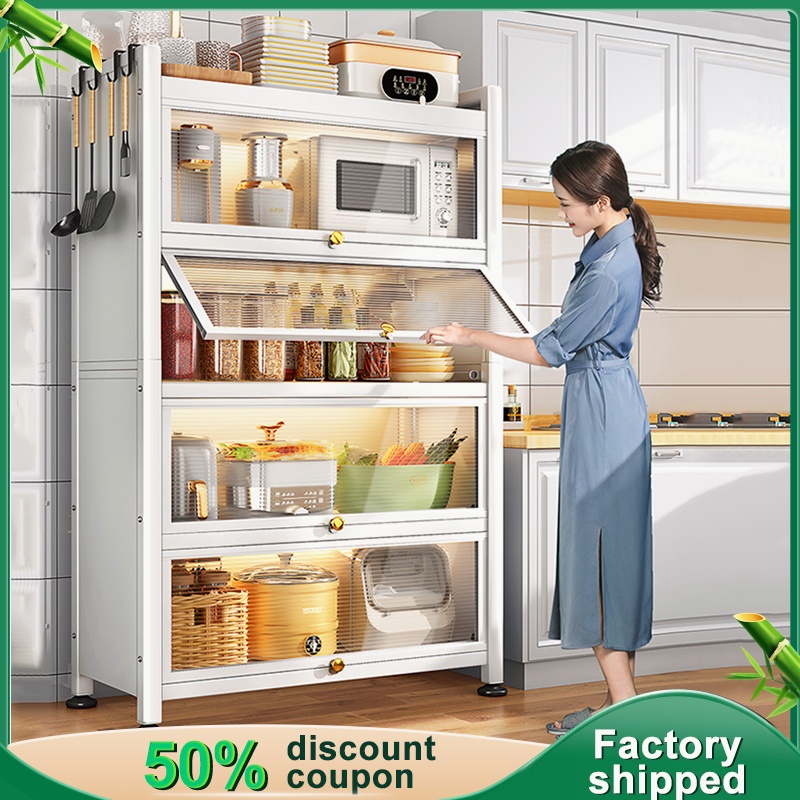 ♗3/4/5 Layers Metal Kitchen Dustproof Display Oversized Stainless