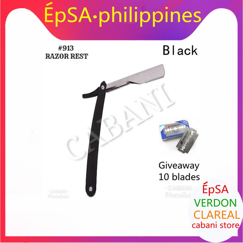 Manual razor professional straight blade stainless steel sharp hair ...