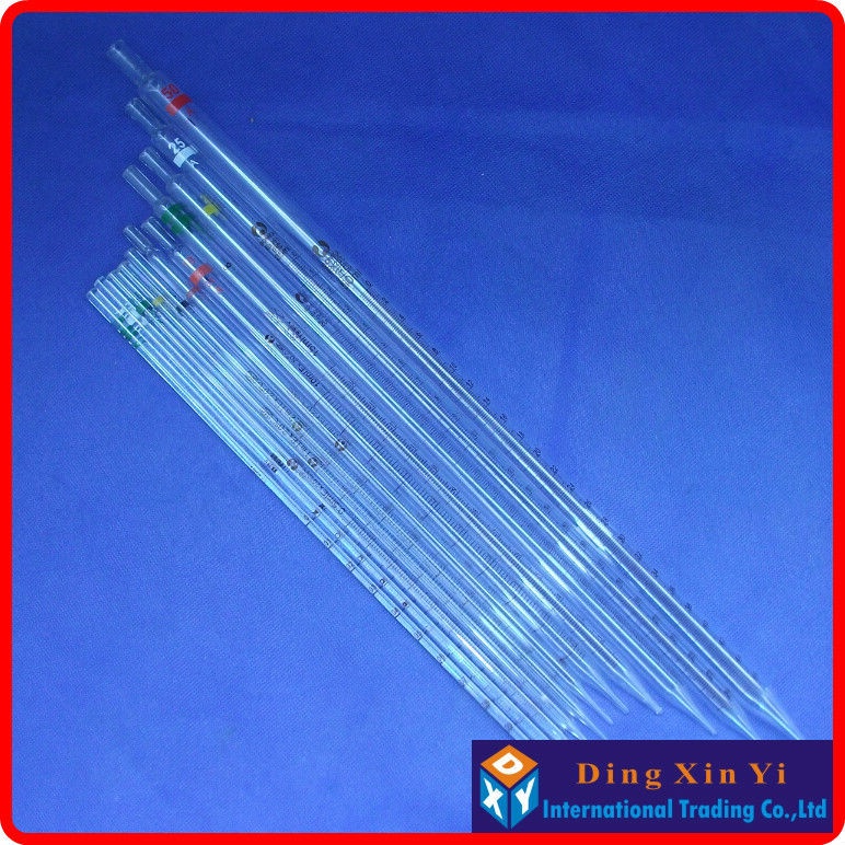 (10 pieces/lot)10ml Glass measuring Pipette with coding gand,graduated