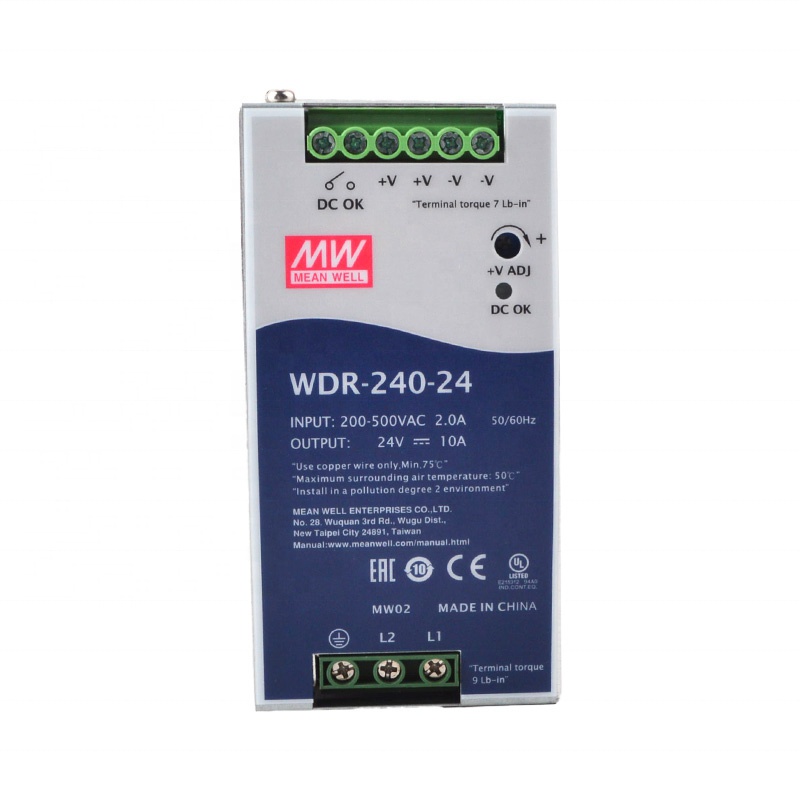 Mean Well WDR-240-24 wdr 24v 240w High Efficiency Din Rail Mounted ...