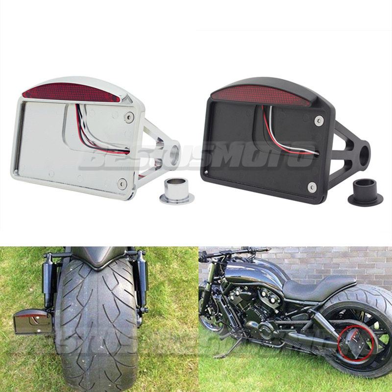 Universal Tail Motorcycle License Plate LED Light Frame Holder Rear