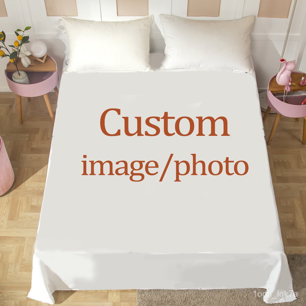 Customized Bed Sheet 3D Print LOGO Photo Anime Flat Sheets Polyester 1