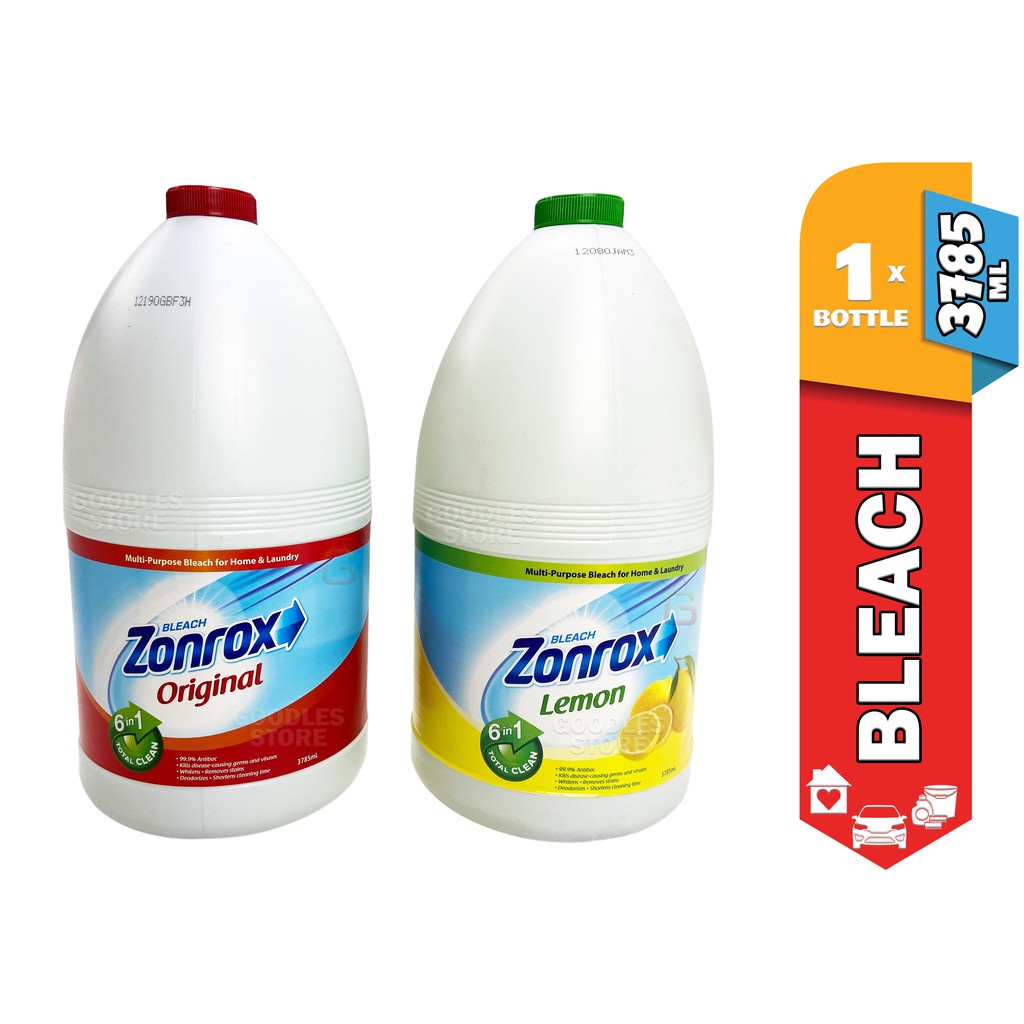 ⊙1 Gallon 3785 ml Zonrox Bleach Original Zonrox Bleach Lemon Clorox