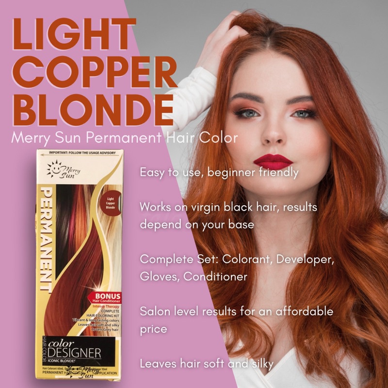 ۩☑☑light Copper Blonde For Ginger Red Permanent Hair Color By Merry Sun Shopee Philippines 7742